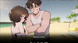 My Femboy Roomate [ BATTY BOY Manga porn Game ] Ep.five Sunscreen BOOTIE RUBDOWN my ROOMMATE in BEACH BATHING SUIT caused an accidental SPEAR !