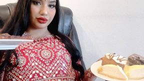 BBW PRINCESS STUFFS HERSELF WITH LASAGNA