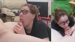 Heather Kane Sucks Off a Lucky Student!