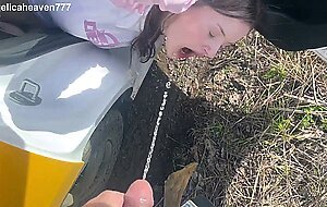 Angelica heaven, a little baby girl gave herself to be fucked in the ass by a taxi driver and he