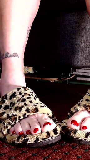Toe Wiggling in Fuzzy Slippers