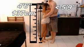 142cm Petite Pregnant Asian Big Titted Babe changing clothes