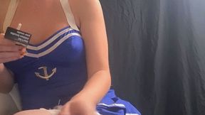 Smoking MILF in a cheeky sailor outfit - 720p MP4