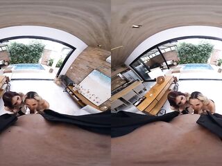 2 Latin babe Shemales on Your Cock at One time in VR 3some