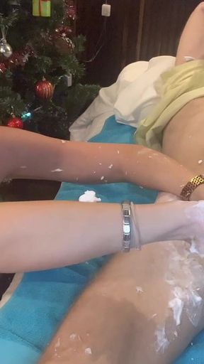 Shaving Foam Cock Slaps and 1 Ruined Orgasm