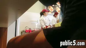 Man Jerks Off Secretly in Public Restaurant Stall - POV