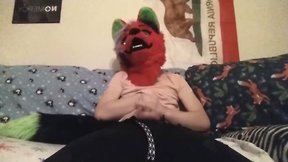 Foxxxy femboy jerks big cock