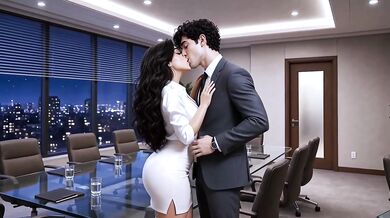 Marketing Meeting Turns Into Rough Desk Fuck Creampie Choked And Dominated By Horny Milf Boss And Big Cock Employee