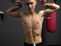 Hot Athletic Czech Boy Muscle Worship and Big Dick Handjob