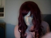 Angel's Night Pt3! Wearing female mask and masking in female silicone hand gloves!