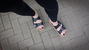 showing my feet on a walk