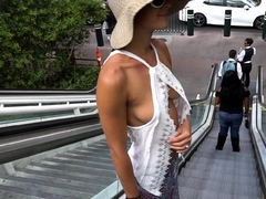 Amateur girls voyeur penetrating in public place