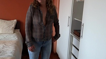 It turns me on to see how my stepson masturbates while recording me, his cock is huge