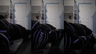 Watch this hot guy moan while he toys with his gear and nutts