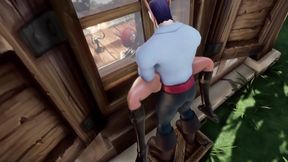 Stuck Elf Thief Gets Rough Fucking On The Window In 3D Hentai Wow