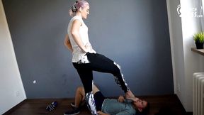 *** by gym instructor's feet