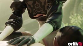 2b Big Ass Anal Cowgirl Fuck After Sloppy Blowjob - Nier Automata 3D Porn