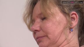 Step mother and step daughter gets pussies licked then get fucked to a cumshot