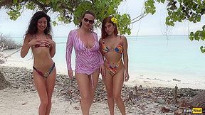 Orgy With Three Chicks And One Guy, Fucked Them In Turns And Cum On Their Faces