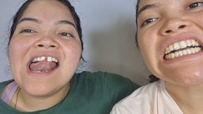 Perverts open their mouths and show their yellow teeth - Tooth fetish