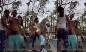 Buddies Pummel In The Park