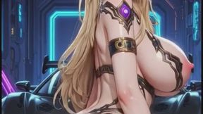 162. cute blonde twerk in garage (Ai animation)