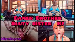 Gamer step-Brother Sluty step-Sister BJ