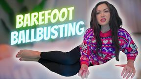 Barefoot Ballbusting:The Princess Luxy barefoot teases kicks, squeezes, punches and pinches to your vulnerable balls with femdom CBT and ball torment