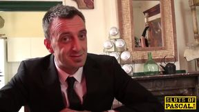 British submissive gags on cock and squirts