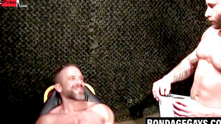 Muscle Hunk's Bondage Playground - Hard Core Domination with Blindfold & Whips