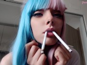 Anime Egirl smoking two cigarettes at the same time (full vid on my 0nlyfans/ManyVids)