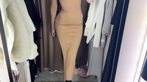 teasing blond in hot tight dress