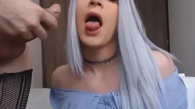 A Busy Trans Sucked A Big Hard Cock