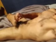 This guy, laid back, hot masturbatin