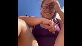 MARYJANE MOORE Fingering Pussy on Beach