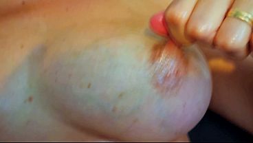 Oily Mature Wife Teasing Her Hard Nipples: Loves Rubbing Them for Our Friends