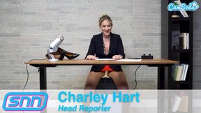 Camsoda News Network broadcast with reporter masturbation on the sybian