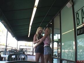 Blonde lesbian picks up babe for sex