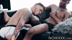 ”Intruding paparazzi Seth Knight throatfucked intensely by dom Trey Donovan”