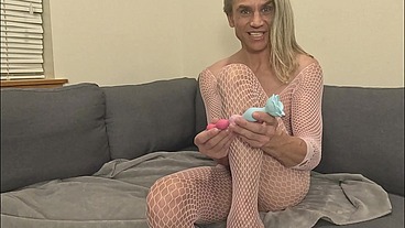 CandyChristineTG CandyChristine Pink Fishnet Feet Solo.