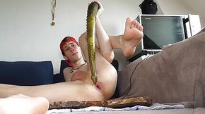 Boy tries out MONSTER tentacle dildo for the first time!