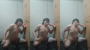 fazendo um boquete com leite, adoro isso