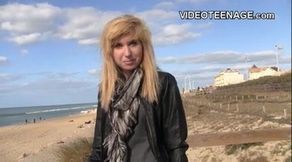 shy blonde teen first porn casting