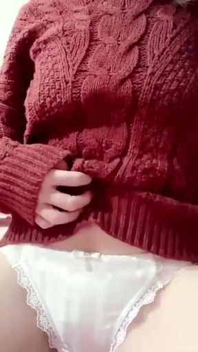 Knit X Knee High X White Full Back Panties