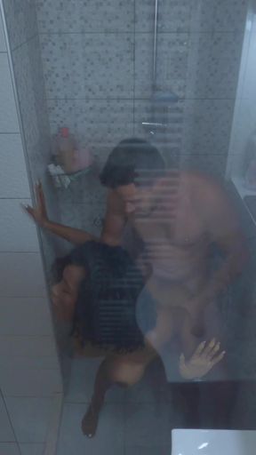 Big Booty Ebony Fucked Hard in Shower - Kiki Minaj