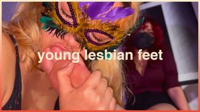 Swedish Beauty Kneels at the Office Desk to Worship an 18YO Redhead’s Long Toes - Young Lesbian Feet 11