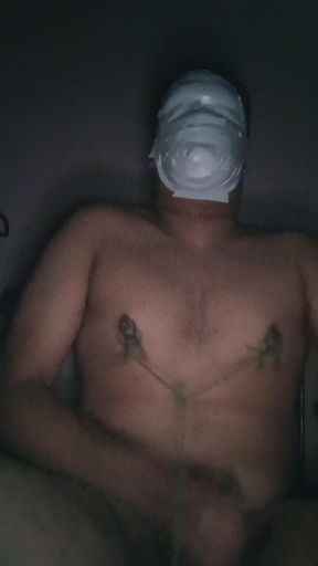 Self over nose tape breathplay gagged