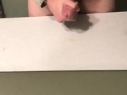 Busting a nut in the bathroom while my girlfriend watches tv