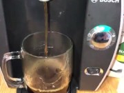 I needed some Cream for my Coffee so I milked my own cock into my cup drinking my own cum