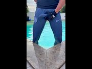 Straight Married Polish Hunk Football Player Soccer jerking off in the pool Tracksuit Scally Chav Lad Gay White Socks Wet Water Foot Male Feet Master